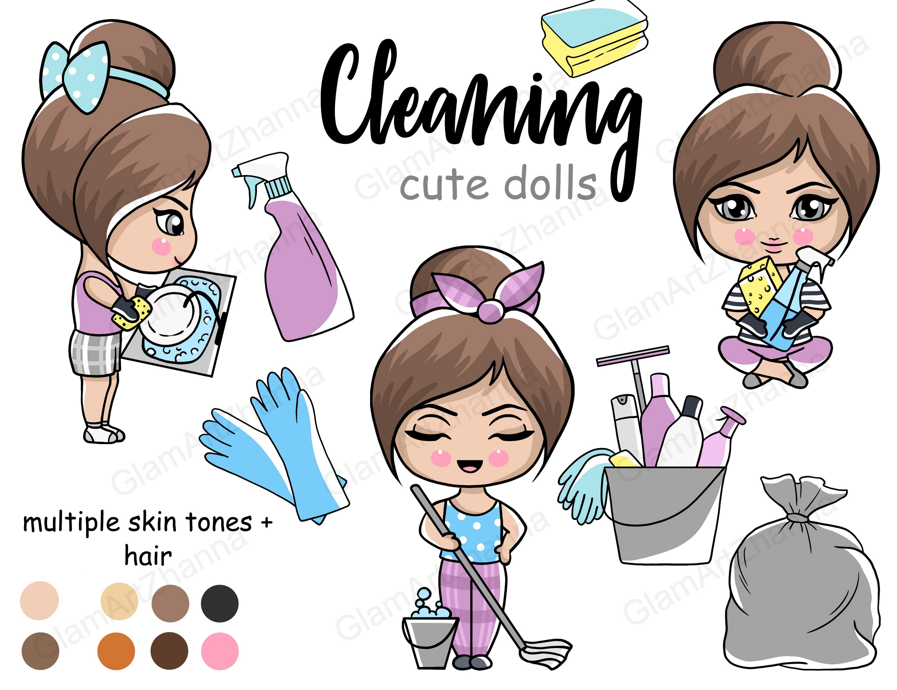 Cleaning Cute Dolls cover image.