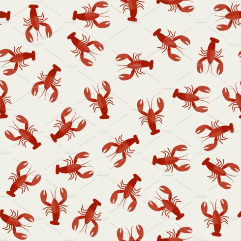Lobster seamless pattern. cover image.