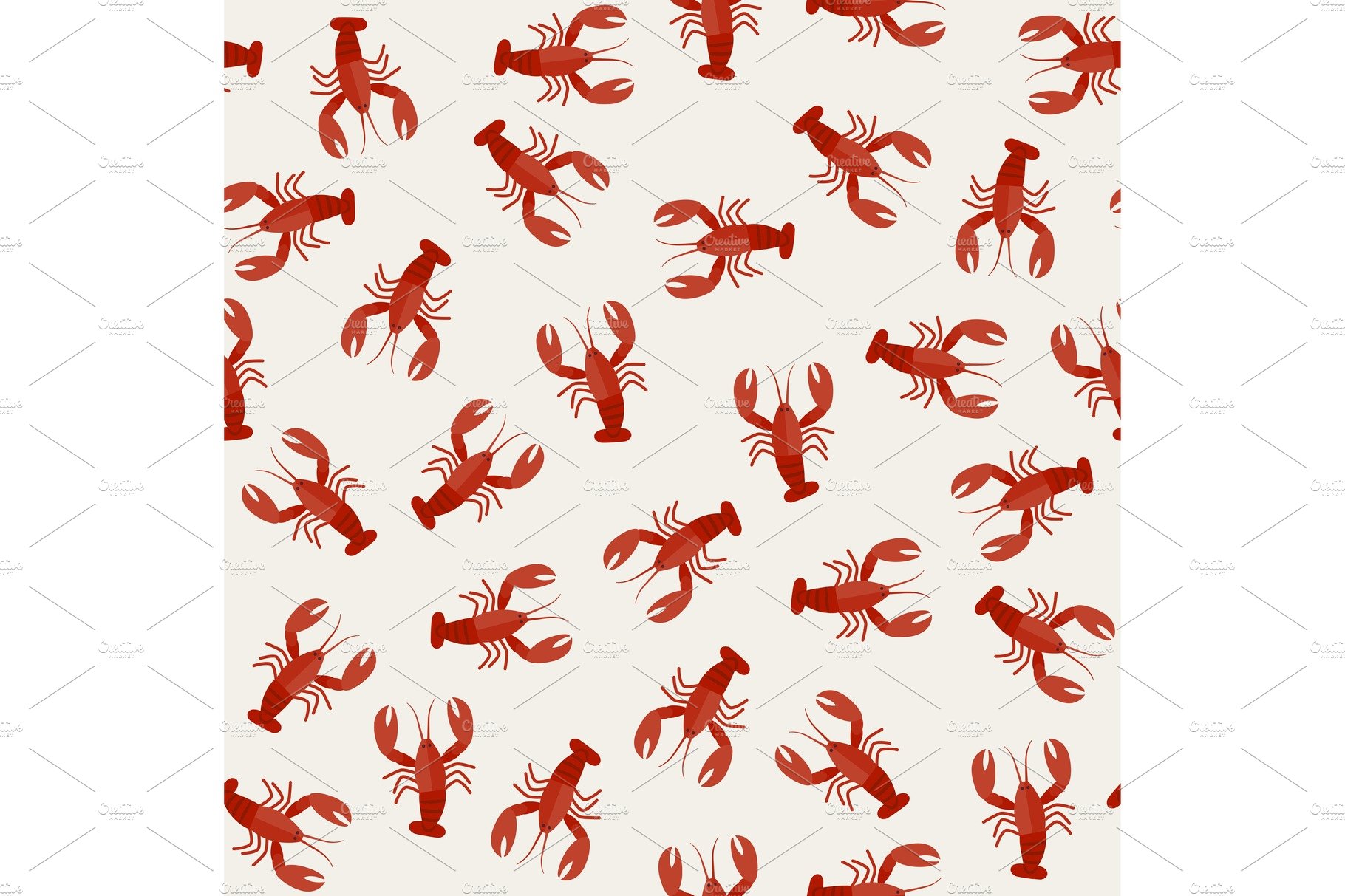 Lobster seamless pattern. cover image.
