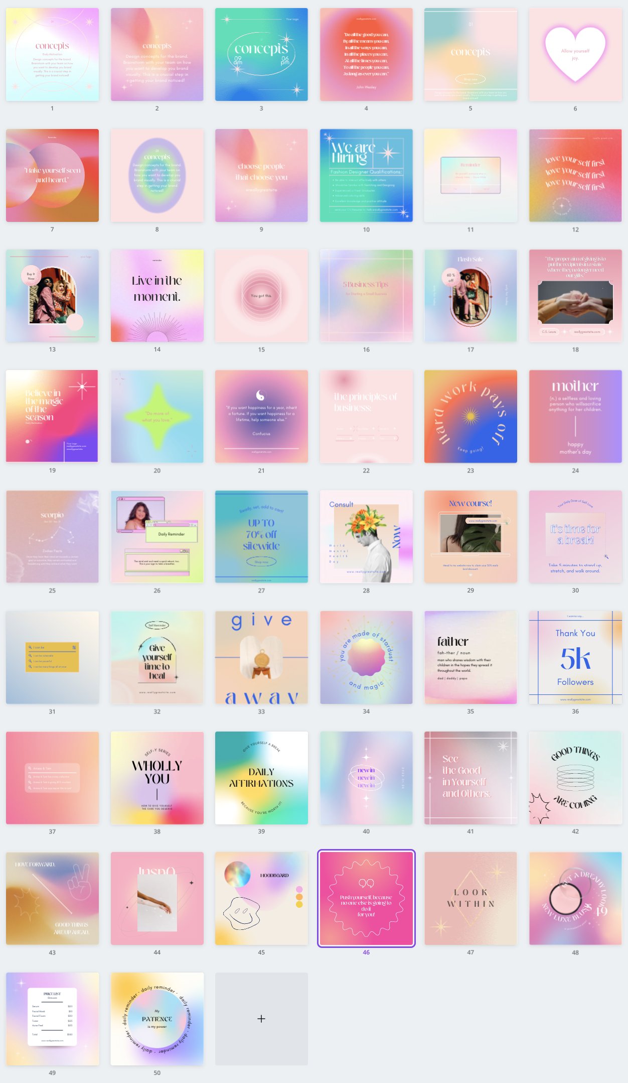 Gradient Instagram Feed Canva preview image.