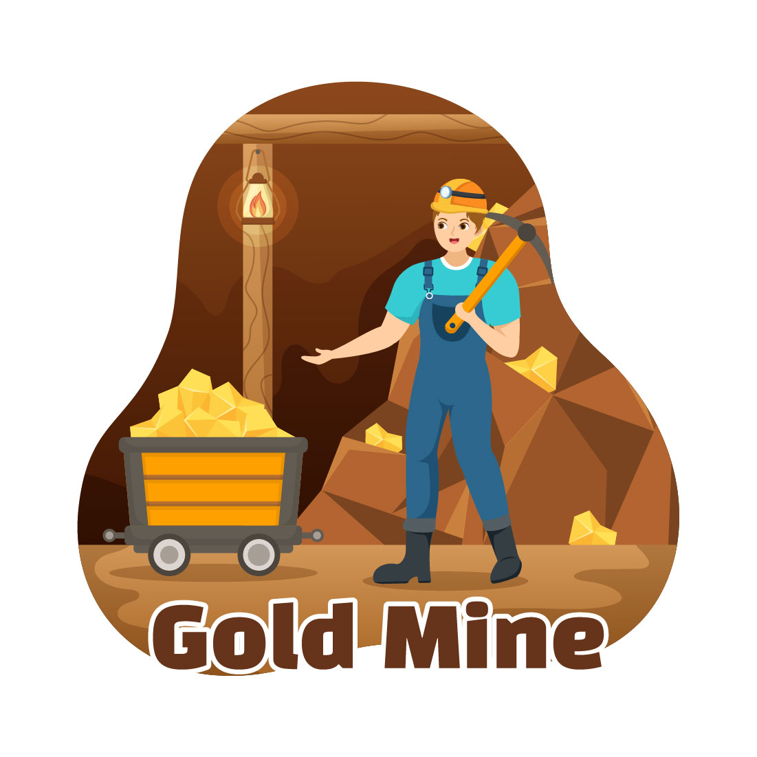 12 Gold Mine Illustration preview image.