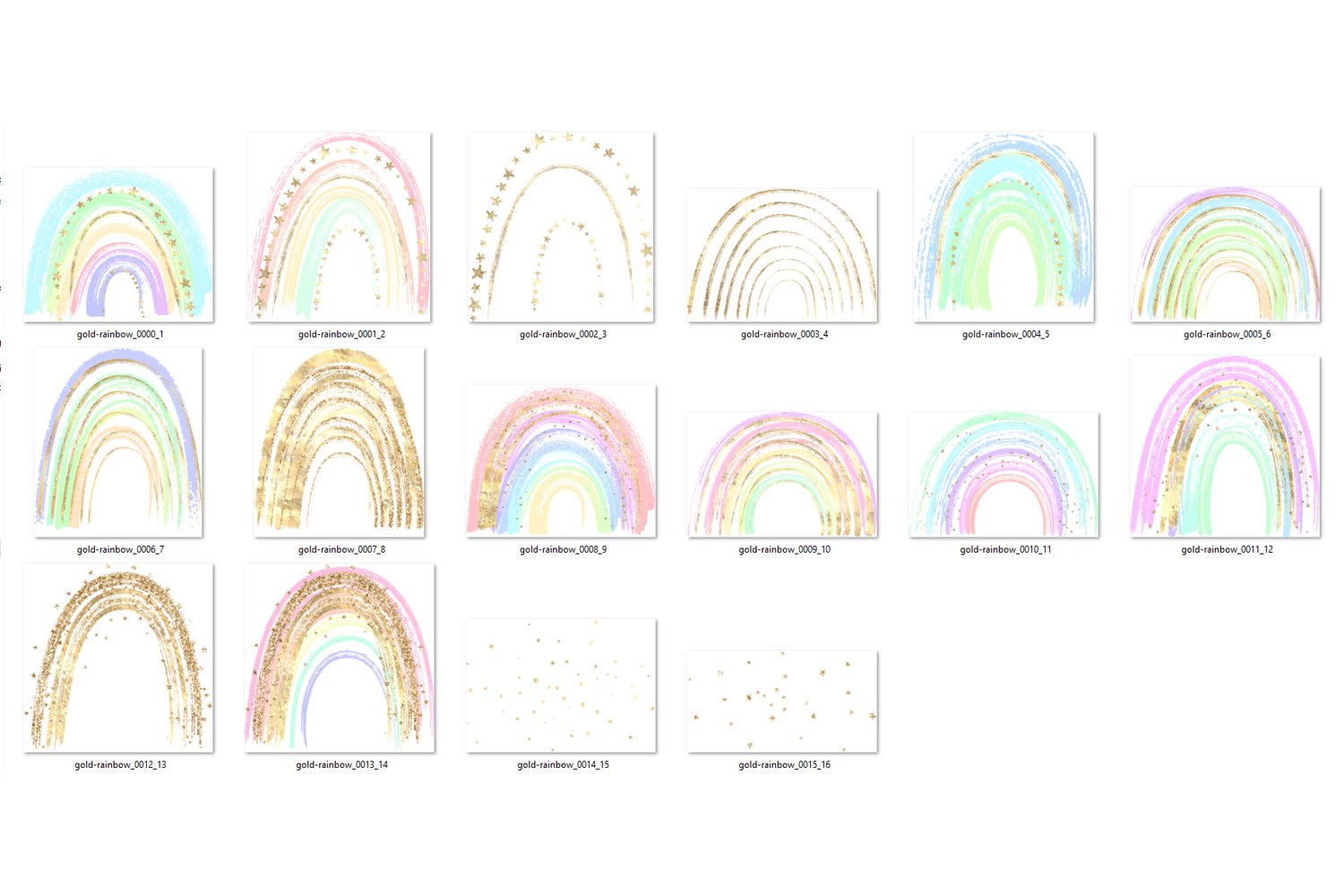 gold rainbow clipart preview 4 592