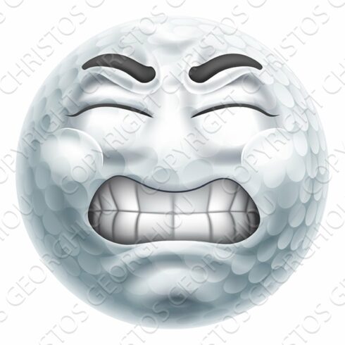 Angry Mad Golf Ball Hate Emoticon cover image.
