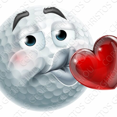Golf Ball Kissing Heart Emoticon cover image.
