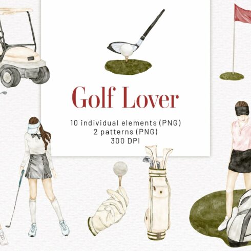 Golf Clipart Sport Hobby Girl Patten cover image.