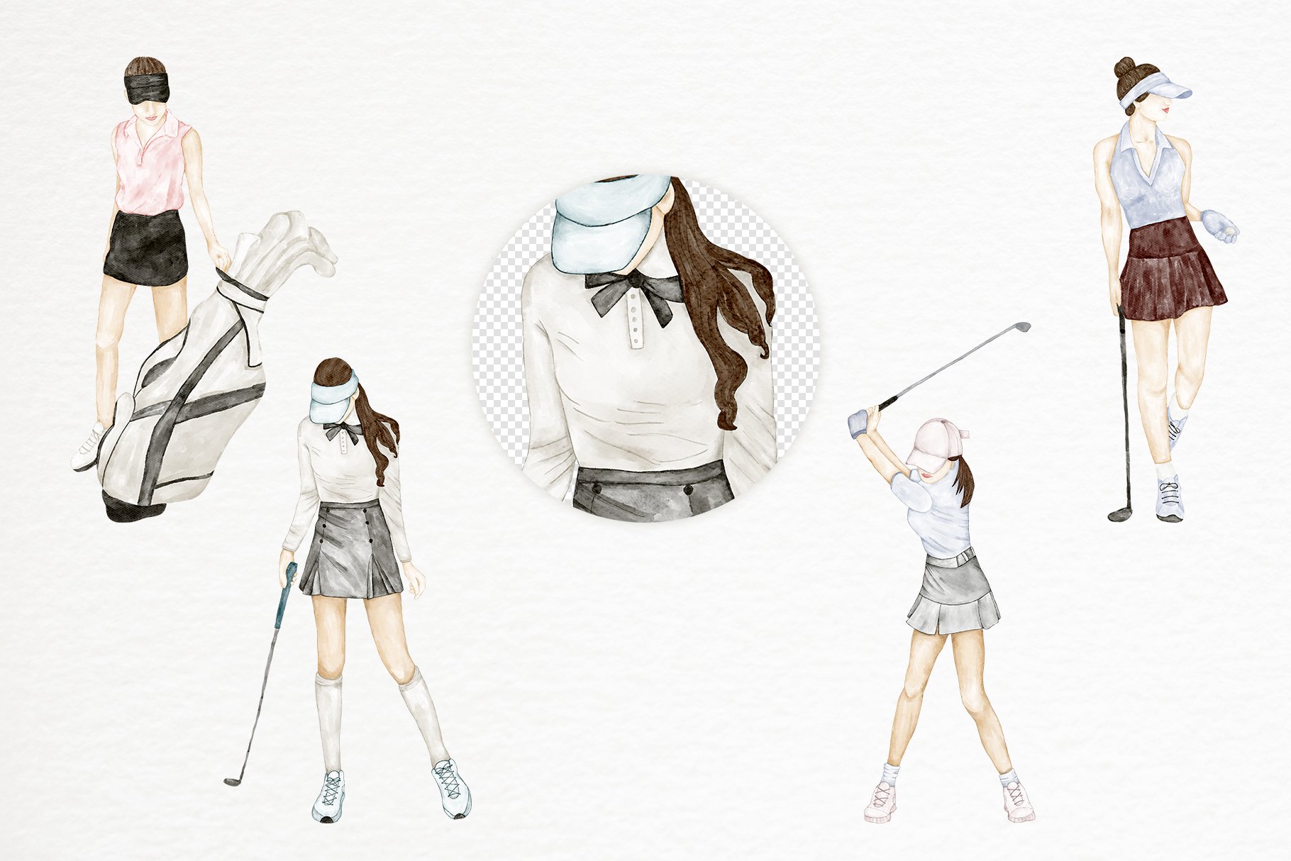 Golf Clipart Sport Hobby Girl Patten preview image.