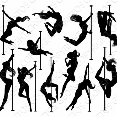 Pole Dancer Women Silhouettes Set cover image.