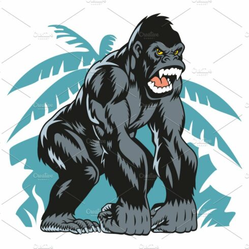 Gorilla on a jungle background cover image.