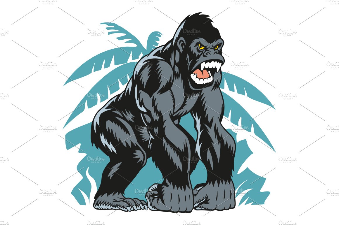 Gorilla on a jungle background cover image.