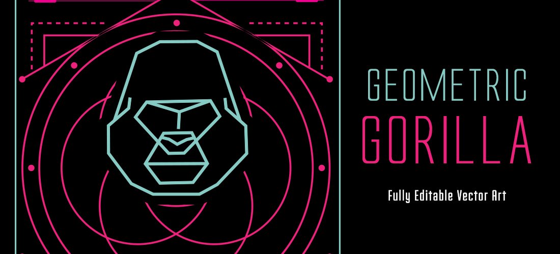 Geometric Gorilla Vector Poster cover image.