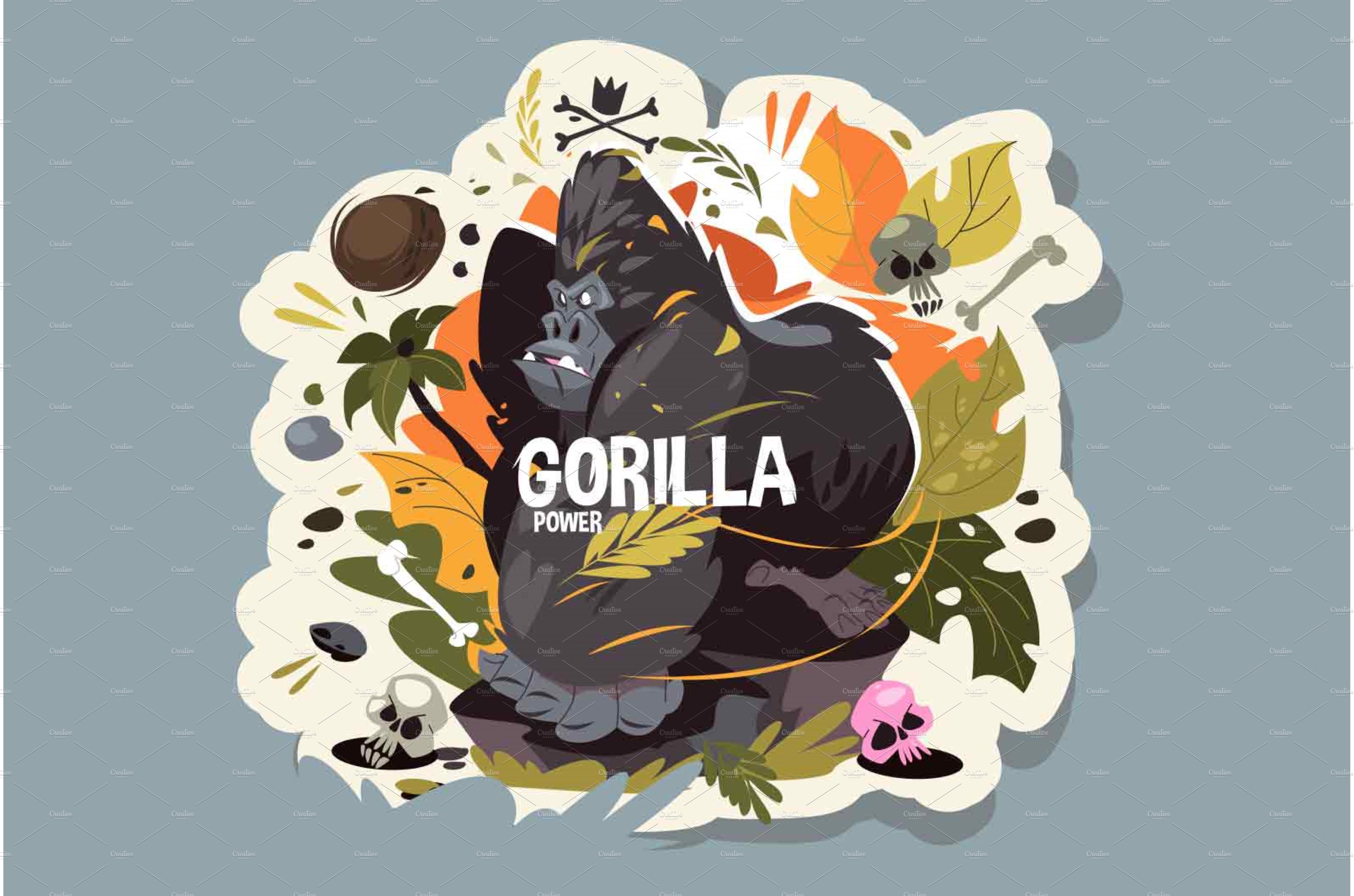 Wild angry gorilla in jungles cover image.