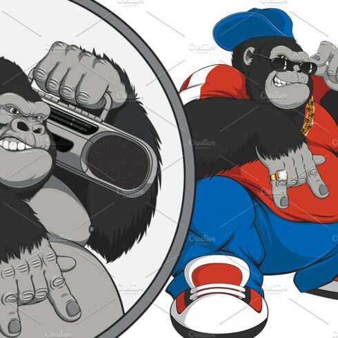 Vector illustration, gorilla cover image.