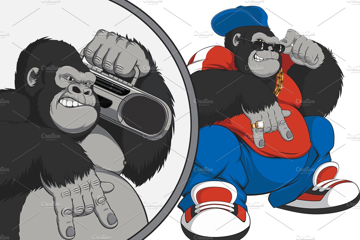 Vector illustration, gorilla cover image.