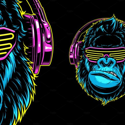 Gorilla with headphones cover image.