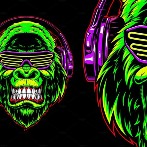 Gorilla with headphones cover image.