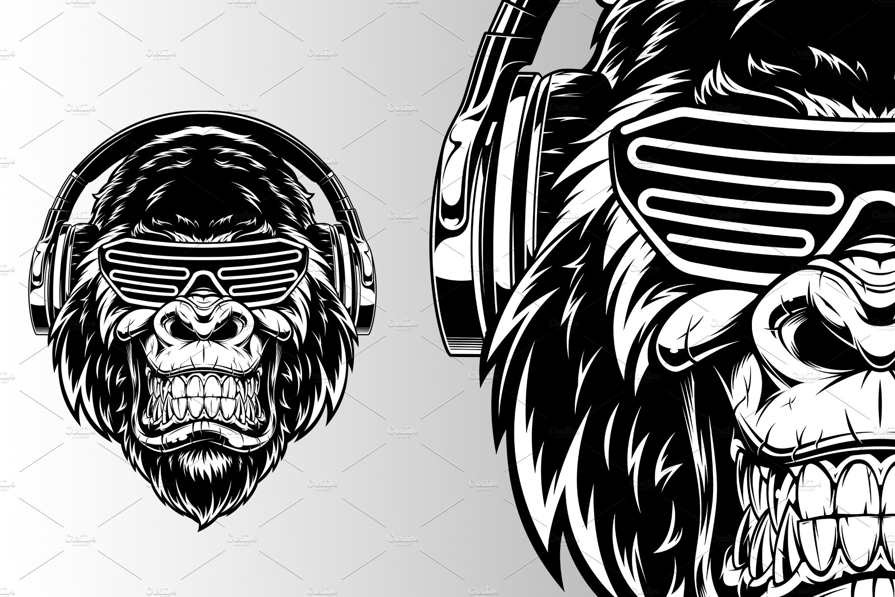 gorilla in headphones cover image.