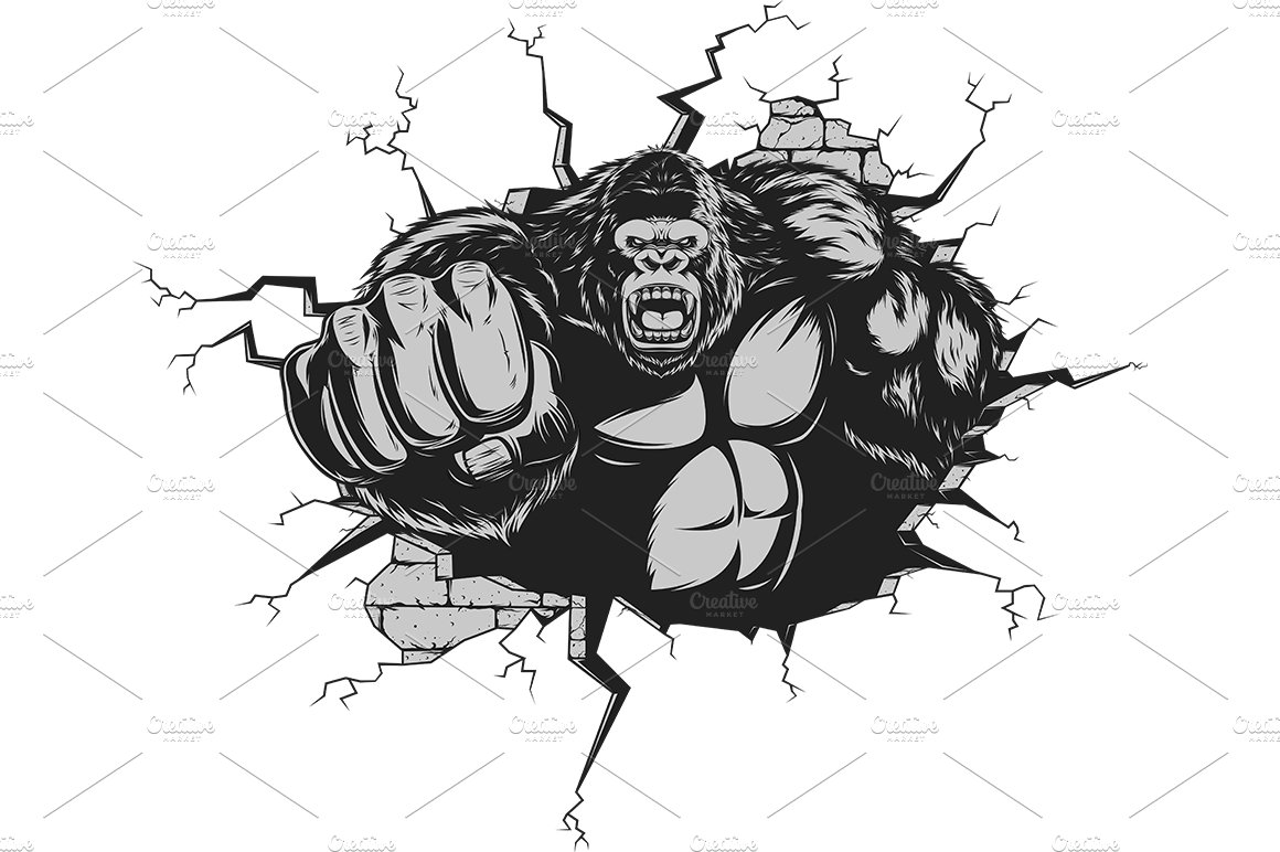 Angry gorilla preview image.