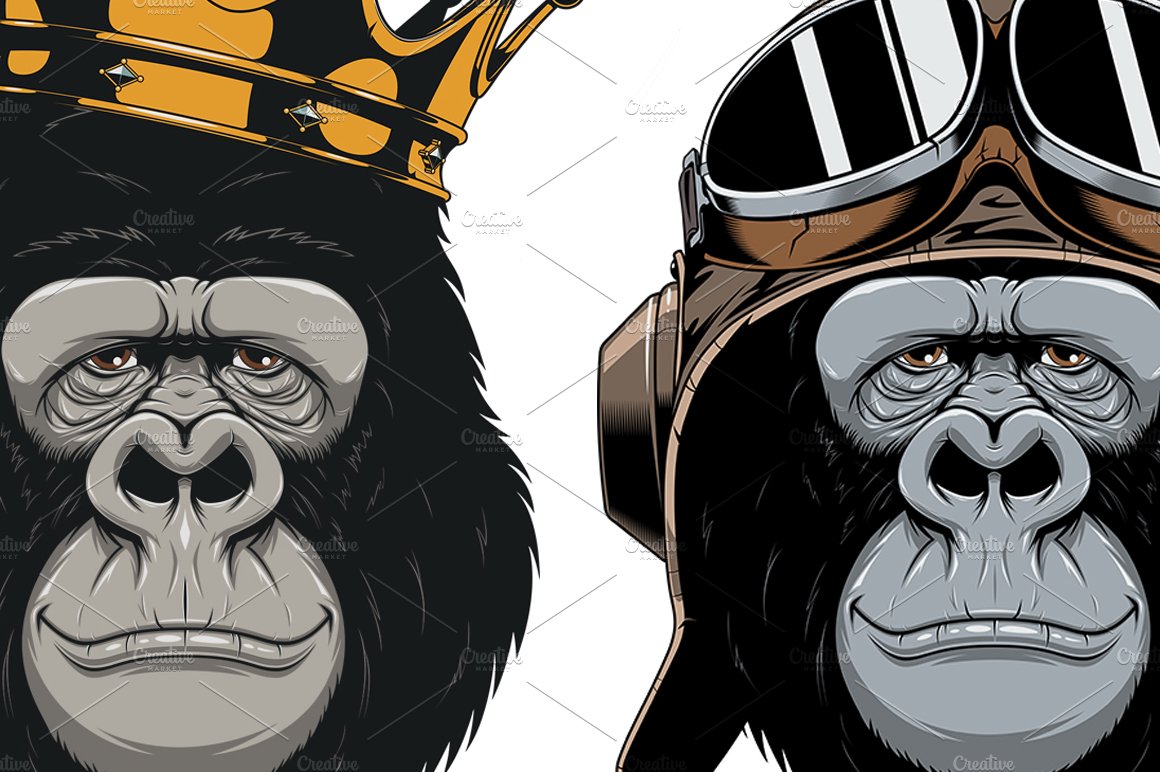 Funny gorilla head cover image.