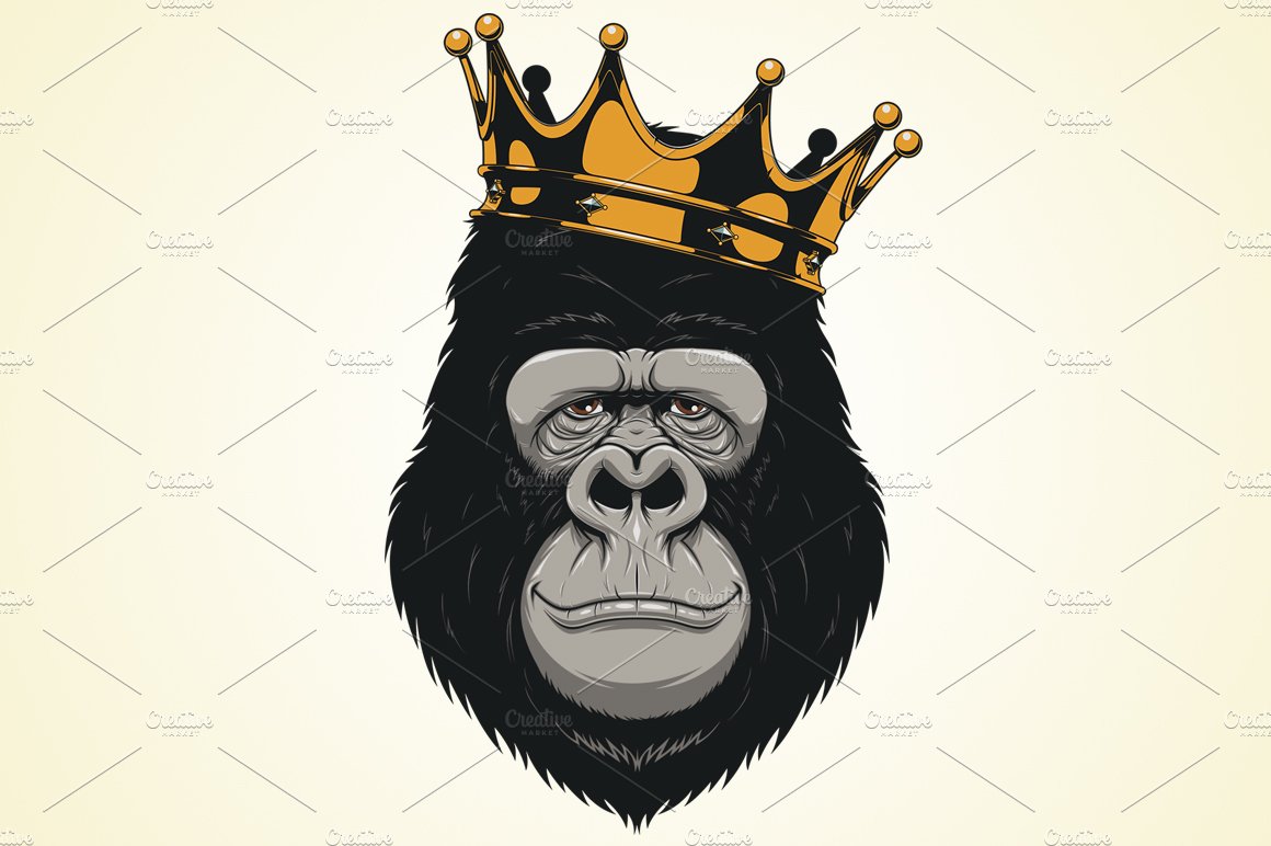 Funny gorilla head preview image.