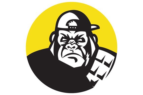 Angry Gorilla Head Baseball Cap cover image.