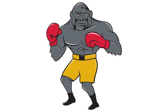 Gorilla Boxer Boxing Stance Cartoon cover image.