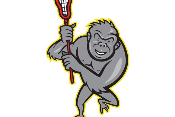 Gorilla Ape With Lacrosse Stick cover image.