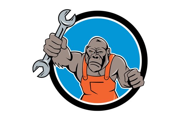Angry Gorilla Mechanic Spanner Circl cover image.