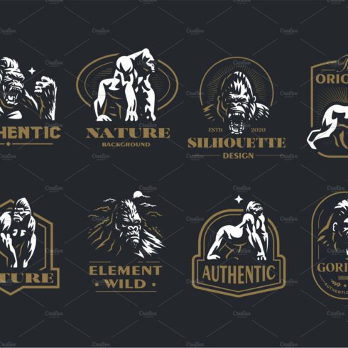 Collection of gorilla emblems cover image.