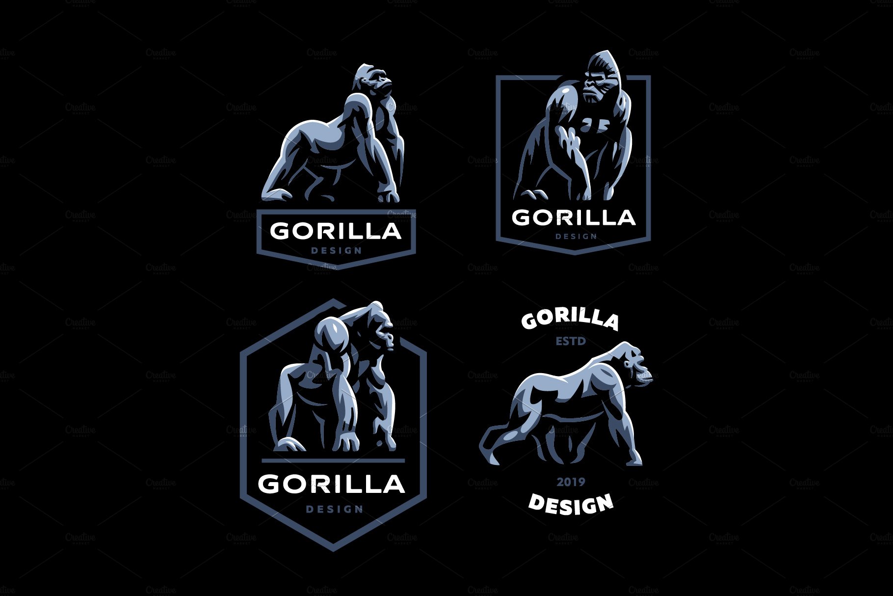 Gorillas vector set preview image.