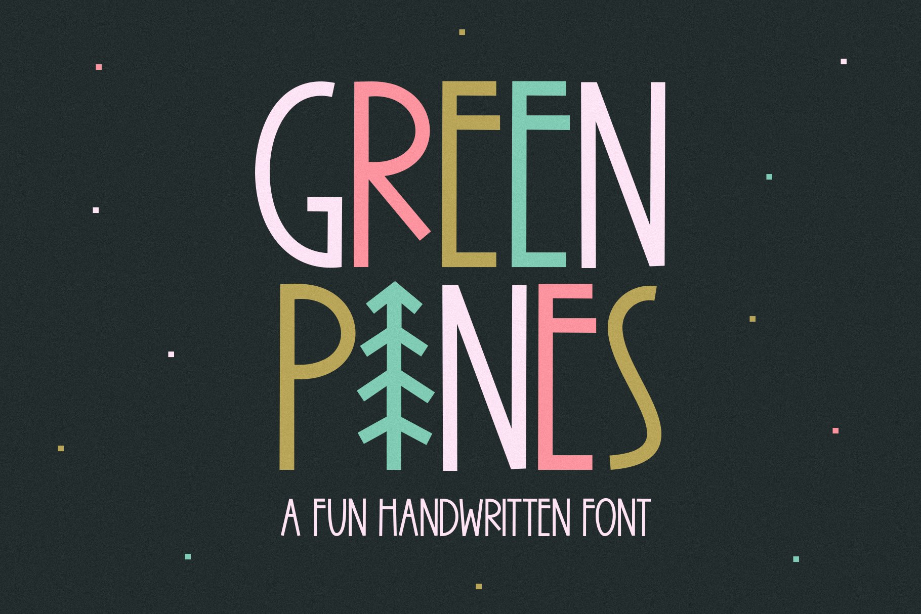 Green Pines | Fun Handwritten Font cover image.