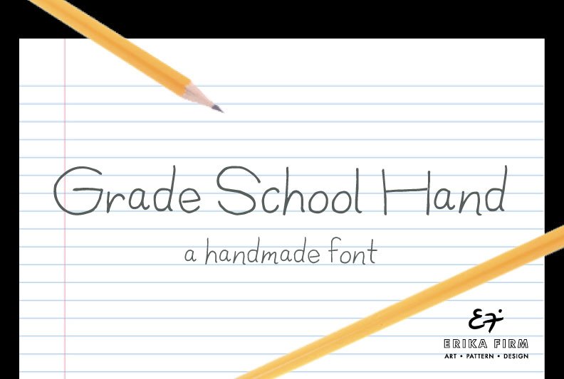 Grade School Hand OpenType Font cover image.