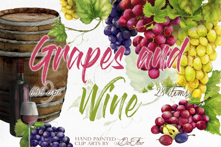 Grapes And Wine Illustration cover image.
