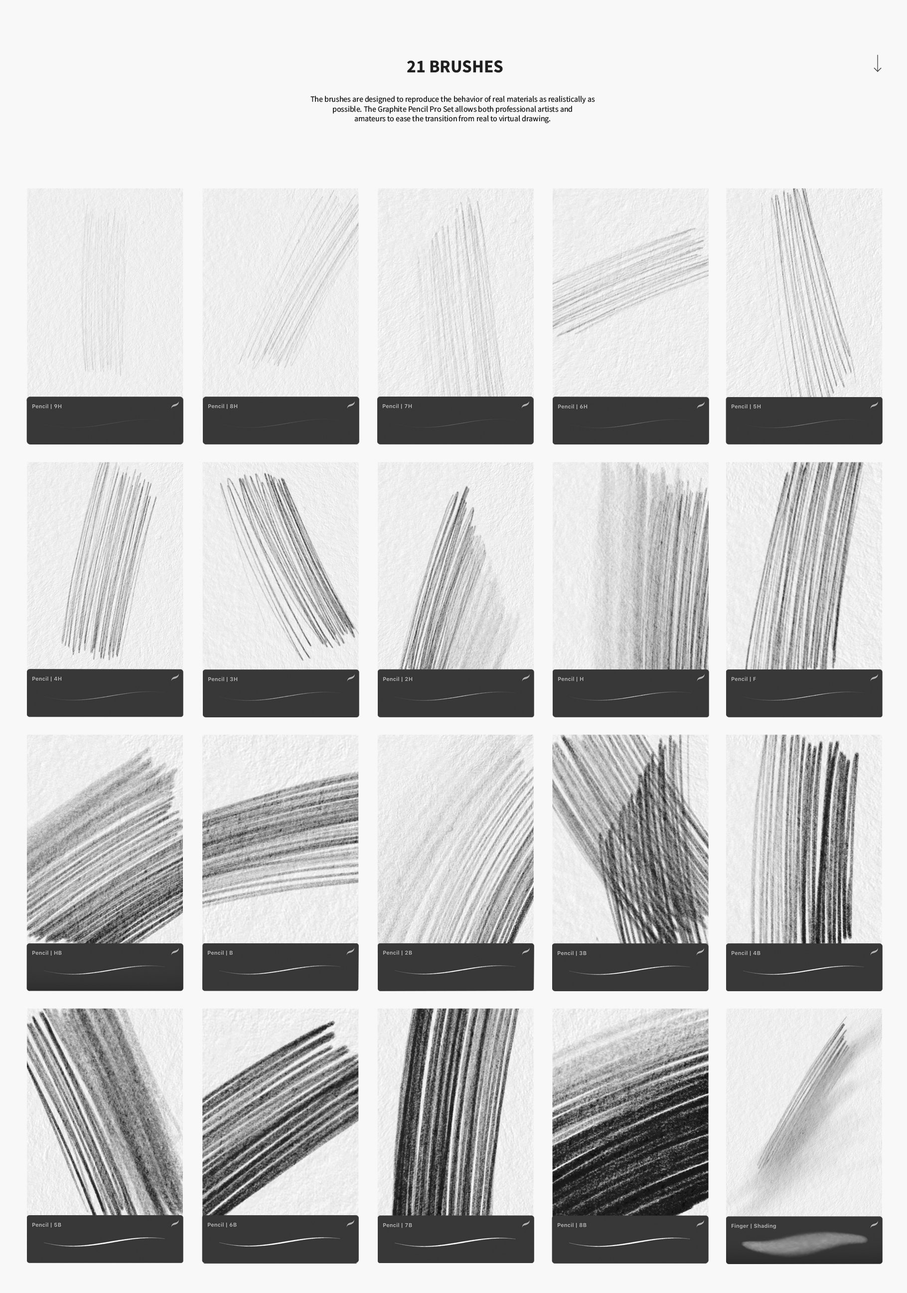 graphite pensils pro set brushes kit 377