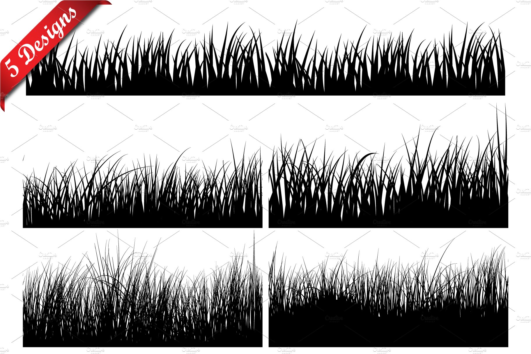 Seamless Meadow Grass Set cover image.