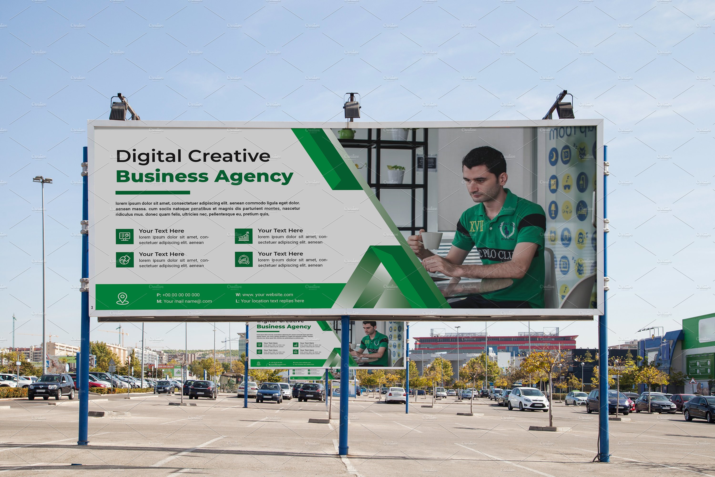 Business Billboard Design Template preview image.