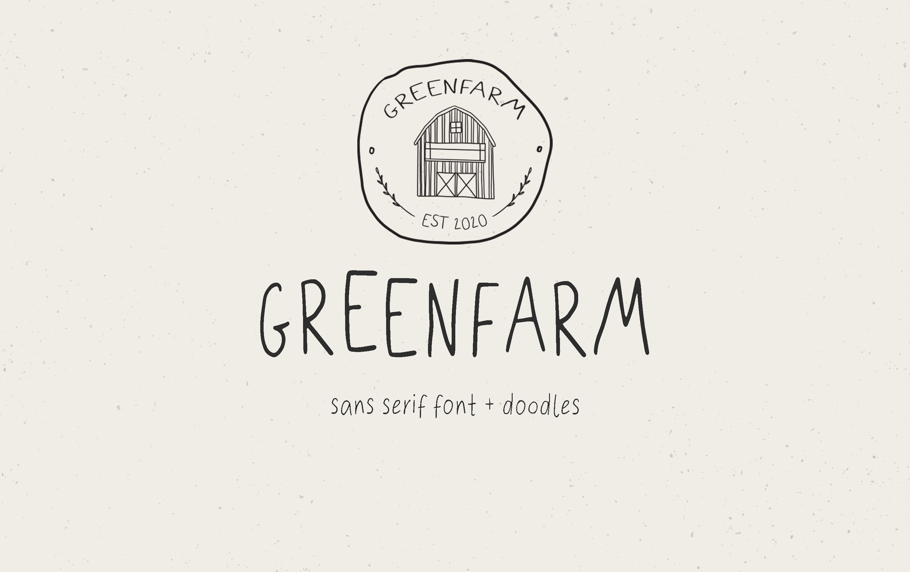 Greenfarm Rustic Font Logos Doodles cover image.