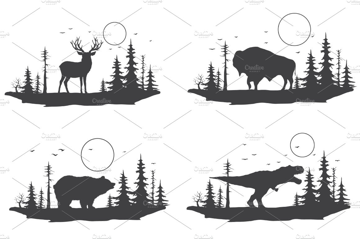 Animals in forest cover image.