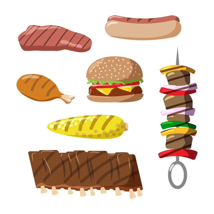 Grilled Food Clipart preview image.
