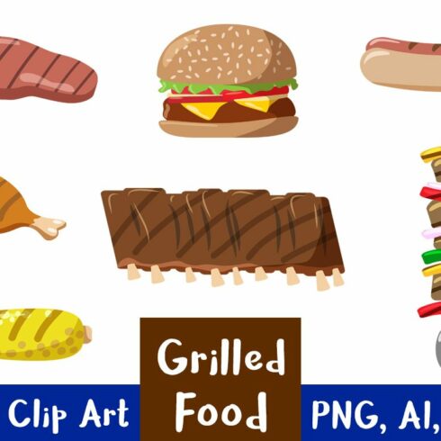Grilled Food Clipart cover image.