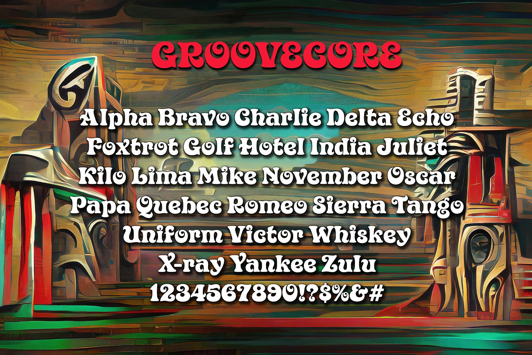 Groovecore Font preview image.