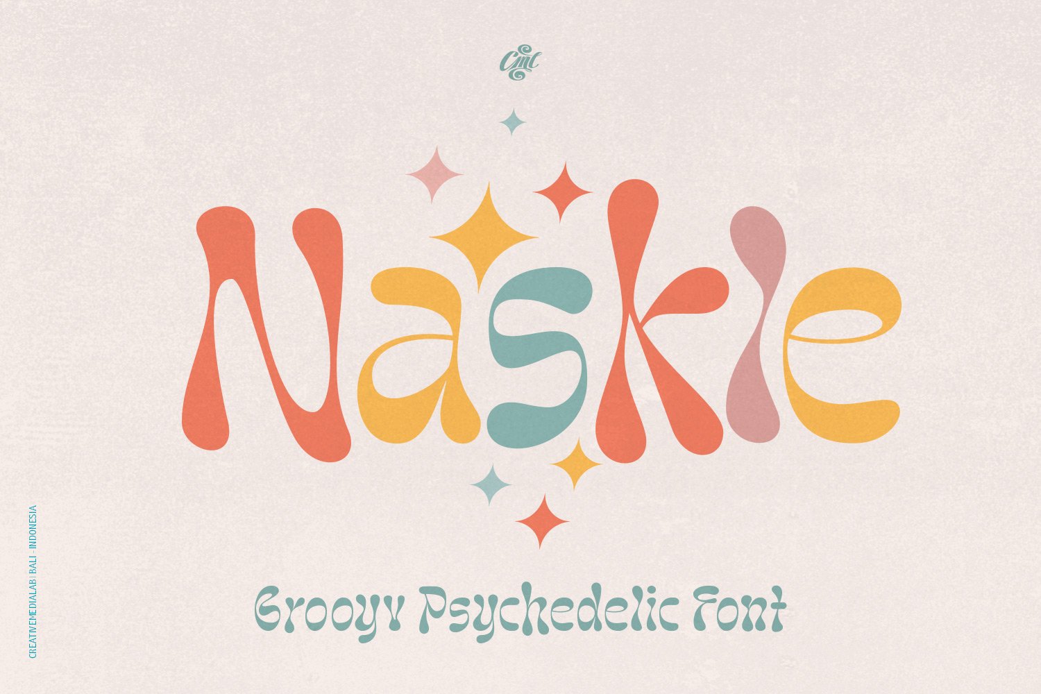 Naskle - Groovy Psychedelic Font cover image.