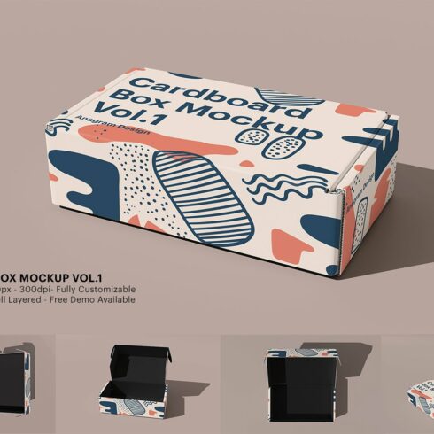 Blank Cardboard Box Mockups cover image.