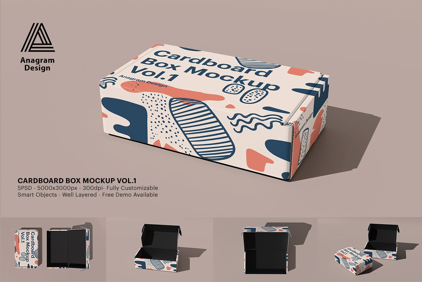 Blank Cardboard Box Mockups cover image.