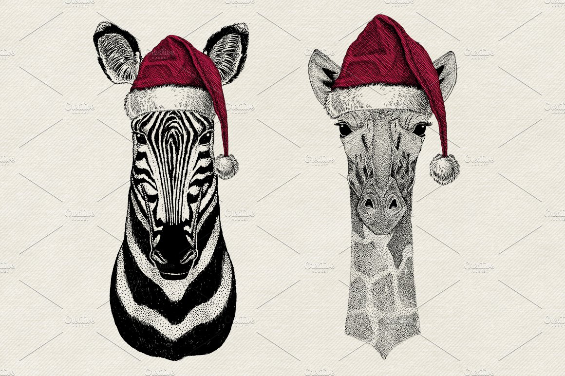 CHRISTMAS Animals Prints collection preview image.