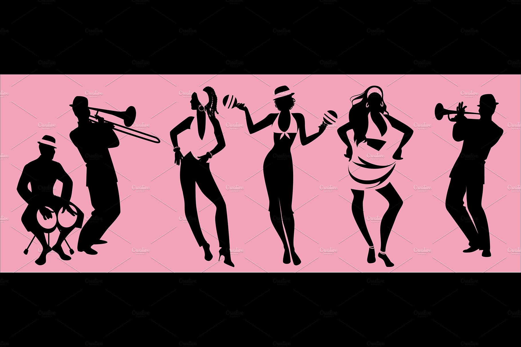 Salsa dancing group III cover image.