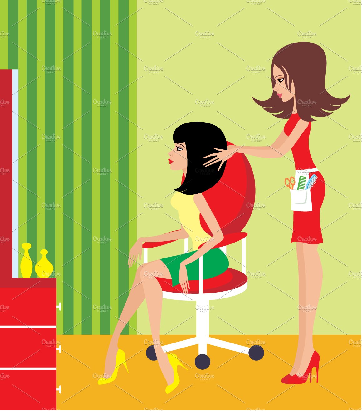 Woman in a beauty salon. cover image.