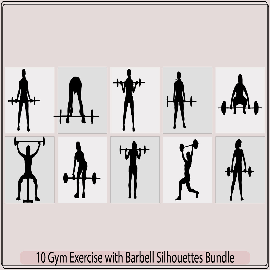 Weightlifter lifts big barbell,Squats with weight Woman lifts big barbell,Fitness Club emblem Training Woman with barbell preview image.
