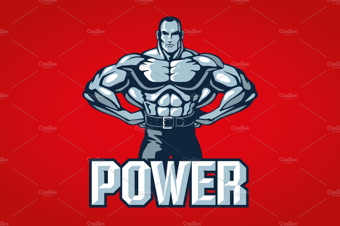 Bodybuilder muscle man posing preview image.