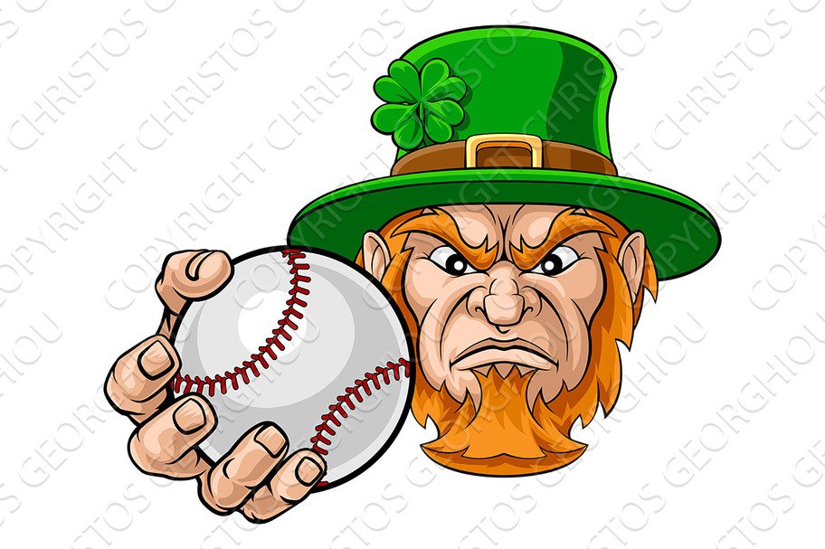 Leprechaun Holding Baseball Ball cover image.