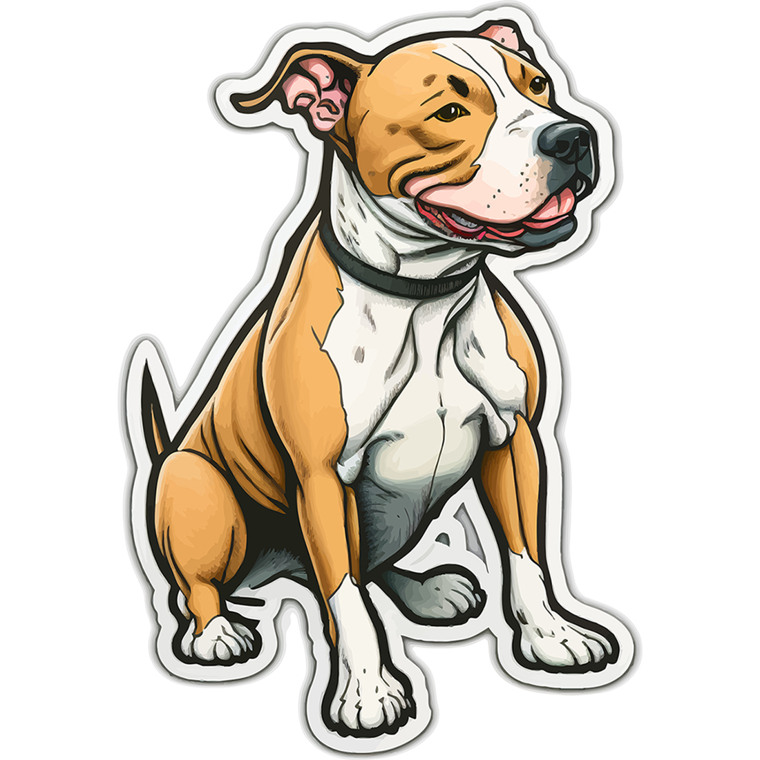 2 vectors of Sketch dog American Staffordshire terrier breed preview image.